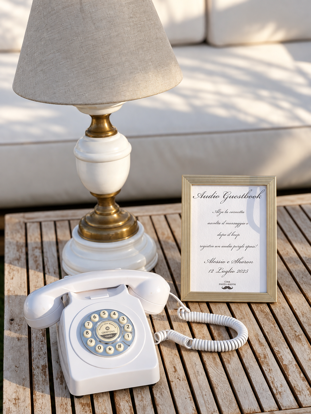 Telefono bianco Audio Guestbook